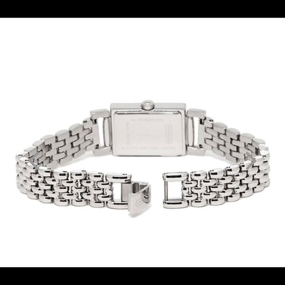 Authentic COACH Ladies Crystal Bezel Silver Dial Watch - Picture 4 of 12